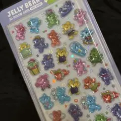 【韓国限定】JELLY BEAR ボンボンドロップシール 3D 立体シール レア