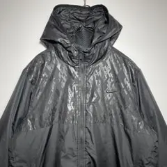 NIKE ナイキ　ナイロンジャケット　サイズXL フーディー　刺繍ロゴ　古着