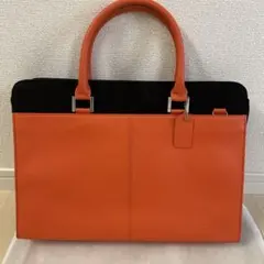 オレンジレザー ビジネスバッグ