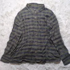 【GIANNI LO GIUDICE】 リネンシャツ 40 麻混 チェック 長袖のサムネイル