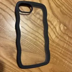 iPhone17e用ケース ウェーブデザイン ブラック