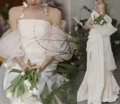 【大幅値下中】ウェディングドレス　オフショルダー　カジュアルドレス