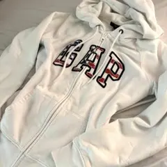 GAP USA アメリカ柄 パーカー 白 Y2K 平成 アメカジ 古着