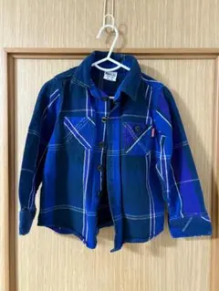 BREEZE ブリーズ ネルシャツ ブルー チェック シャツ 110 キッズ