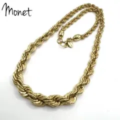 【希少】Monet モネ　グラデーション　スクリュー　ゴールドチェーンネックレス