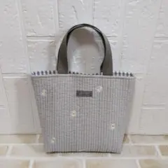 ミニトートバッグ ヌビ デコレクションズ グレー×マーガレット