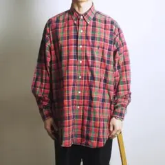 Ralph Lauren チェック柄ネルシャツ カジュアル レッド/EZ158