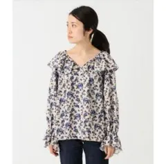 【少々汚れあり】IENA イエナ　DEVEAUX　プリントブラウス