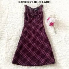 BURBERRY ツイスト ノースリーブ ワンピース ウール チェック 日本製