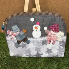 スーちゃん　ポーチ　パッチワークキルト　ハンドメイド