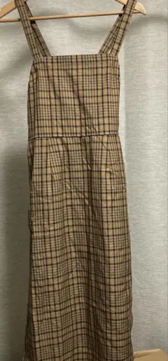 E hyphen world gallery ジャンバースカートチェック柄