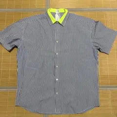 MISTER GENTLE MAN ストライプシャツ　半袖シャツ　Lのサムネイル