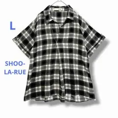【SHOO-LA-RUEシューラルー】ワールド　スキッパー半袖シャツ　チェックのサムネイル