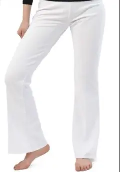 レディース パンツ ストレッチパンツ 白 M 68cm ブーツカット
