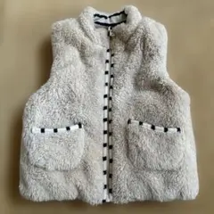 値下げ【アプレレクール】リバーシブル　ボア　ボーダー　ベスト 110cm