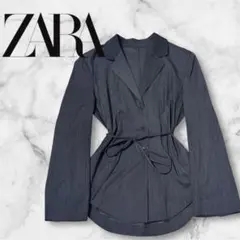 ZARA テーラードジャケット　グレー　ストライプのサムネイル