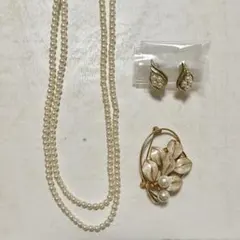 ゴールドカラーパールアクセサリーセット