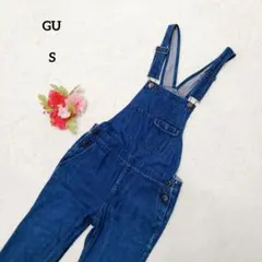 ジーユー GU サロペット デニム オーバーオール インディゴ S 細身 脚長