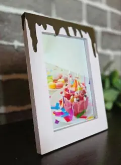 【ハンドメイド】スイーツデコ フォトフレーム かわいい 一点もの L版 写真立て