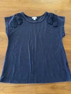 a.v.v 半袖Tシャツ 130cm ネイビー ドットリボンのサムネイル