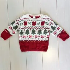 【美品】H&M クリスマス柄 ニットセーター 80cm