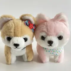 豆しば3兄弟　女の子　柴犬のぬいぐるみ 2体セット
