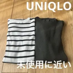 【美品】uniqlo メリノリブタートルネックセーター　Lサイズ