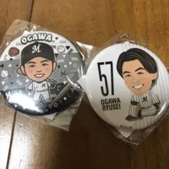 千葉ロッテマリーンズ　ガチャ　缶バッチ　小川