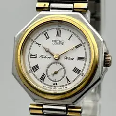 稼働/新品電池 SEIKOシルバーウェーブ 1982年9月製造 デカゴン コンビ 