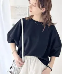 ランタンスリーブカットソー　L　クラシカルエルフ　ブラック