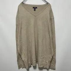 ALFANI アルファニ Vネック 長袖 XXL ビッグサイズ 薄茶 綿 普段着のサムネイル