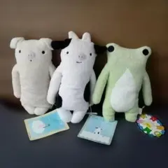 フモフモさん シナダ ぬいぐるみ 3体セット　ブタ、ウシ、カエル