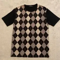 BURBERRY BLACK LABEL アーガイル柄Tシャツ　ブラック 2