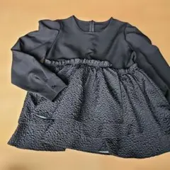 黒　長袖　トップス　アシンメトリー　ブラウス フリル　新品