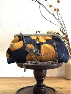 ＊お値下げ中＊昭和レトロ　がま口ショルダーバッグ　洋装にも和装にも♫