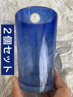 琉球グラス　琉球ガラス　コップ　青
