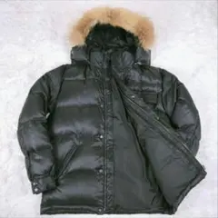 【フランス産】ピーエスポールスミス◆リアルファーシャイニーダウンジャケットY2K 美品□PS Paul Smith ピーエス ポールスミス ラクーンファーフーデッド