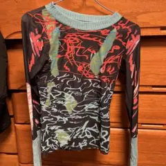 アブストラクト柄 長袖トップス
