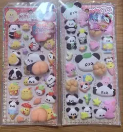 ２枚セット 肉球シール　おしりシール　スクイーズ　パンダ ぷにぷに