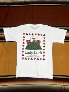 80s90s USA製 ラスベガスT カジノT "Lady Luck" ホワイト