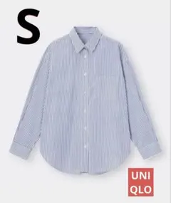 GU ストライプオーバーサイズシャツ S