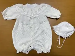 OtoginoKuni セレモニードレス　ベビードレス　白　生成色　帽子付