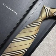 ✨極美品✨BURBERRY バーバリー ロンドン　ネクタイ　ノバチェック 極美品】バーバリー ネクタイ ノバチェック ベージュブラウン シルク