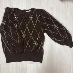 アンゴラ ニット ブラウン