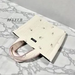 チューリップ刺繍の小さめヌビバッグ　イブルバッグ　トートバッグ