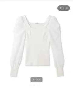 【限定値下げ】新品未使用　snidel ギャザースリーブニットプルオーバー　白のサムネイル