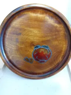 新品 岡山烏城彫 漆塗り 丸盆 33.5cm 桃柄 - メルカリ