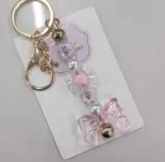 ビーズリボン　ハンドメイド　ストラップ