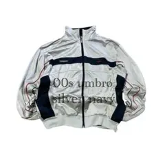 【00s umbro vintage】メンズMトラックジャケットシルバーネイビー