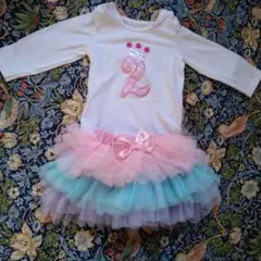 可愛い王冠 2歳バースデー用ベビードレス